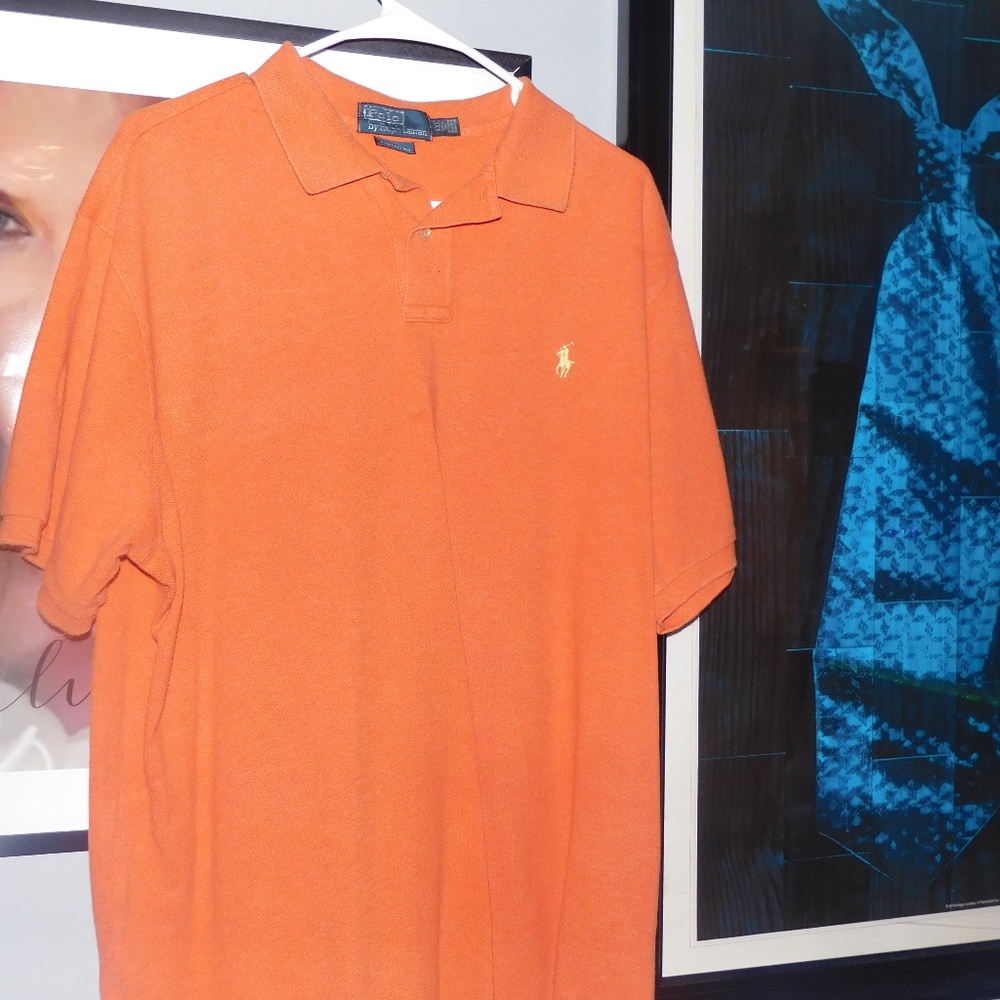 Ralph Lauren Men's short sleeve Polo ORANGE W/YELL